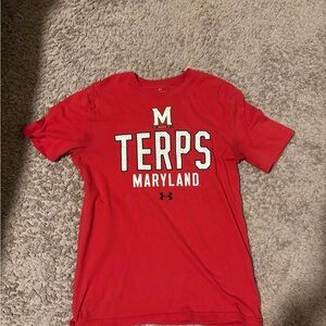Under Armour Maryland Terrapins TERPS T-Shirt Men’s Small Red